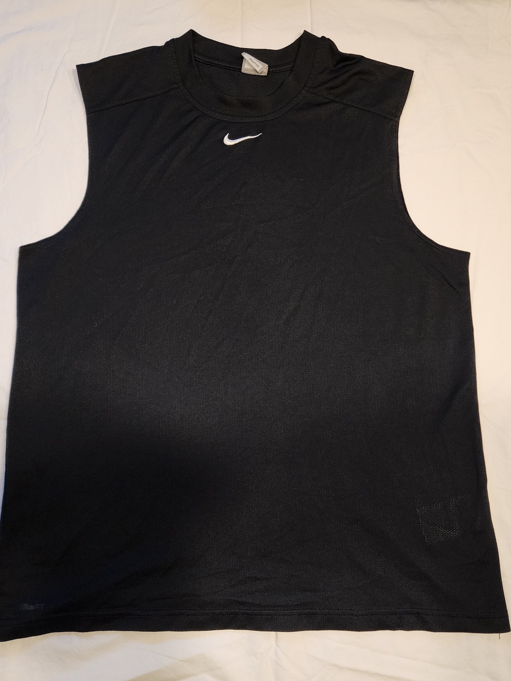 Nike Black Men's Sleeveless Athletic Tank with White Swoosh